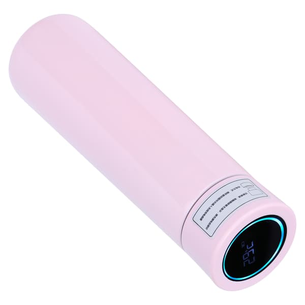 Smart vandflaske med berøringstemperaturdisplay, tidsindstillet påmindelse, USB-strømforbindelse, vakuumkop, pink
