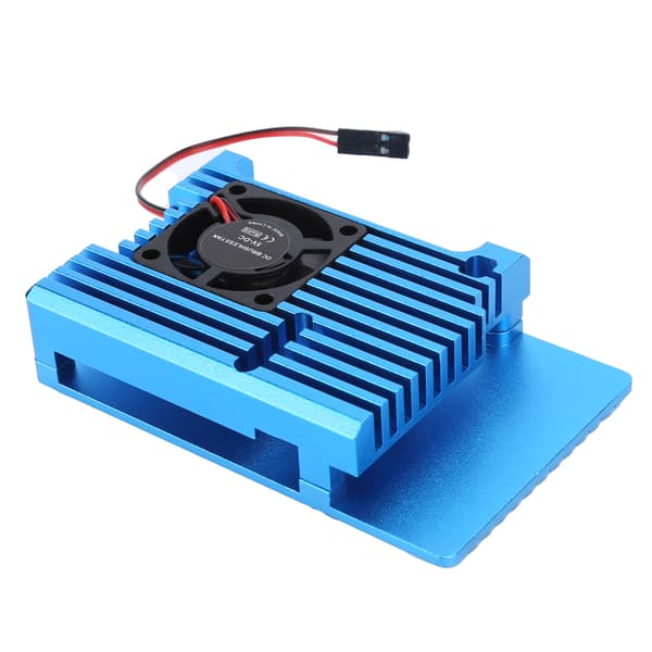 Enkelt ventilator køleplade CNC beskyttelsesdæksel til Raspberry Pi 4 aluminiumslegeringskabinet radiatorblå