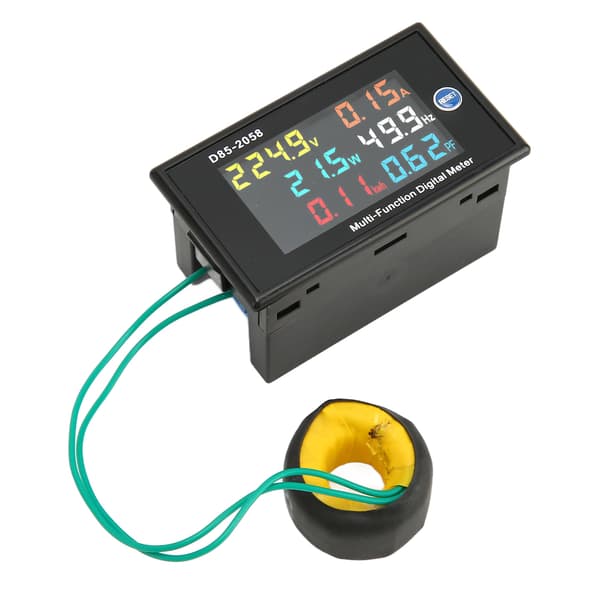 AC Meter Enkeltfase LCD Digitalt AC Panel Meter Spenning Strøm Frekvens Amp Watt Strømovervåker AC40‑300V 0.00-110.0A