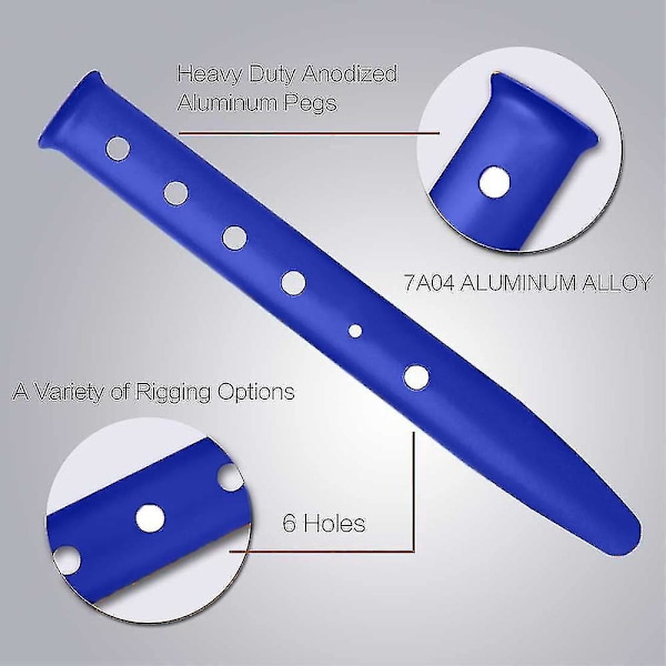 Snø- og sandteltplugger - Aluminium teltplugger lettvekts for camping, fotturer og backpacking
