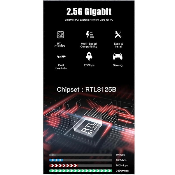 2.5G PCI-E til RJ45 Gigabit Netværkskort RJ45 LAN Controller Adapter