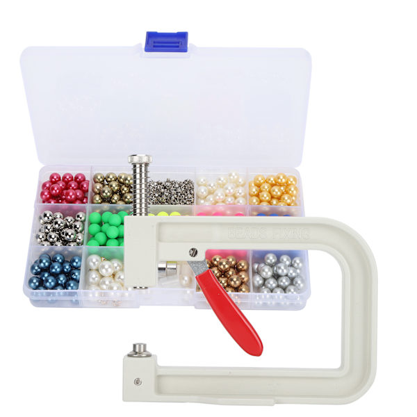 8mm DIY Perle Farverige Ikke-Porøse Perle Bagage Tøj Dekoration med Håndpresse KQ‑012