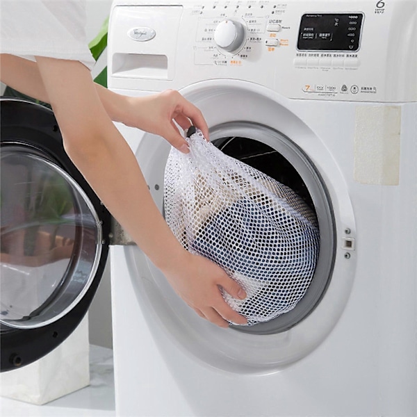 Stor Vaskepose Mesh Organizer Skitten Nett BH Sokker Undertøy Sko Oppbevaring Vaskemaskin Deksel -GSLA ZD L Finmasket 60x80