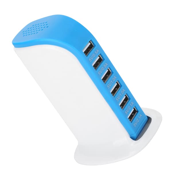 US-stik 100‑240V 6-ports USB-oplader bærbar 30W strømadapter passer til IOS/Samsung