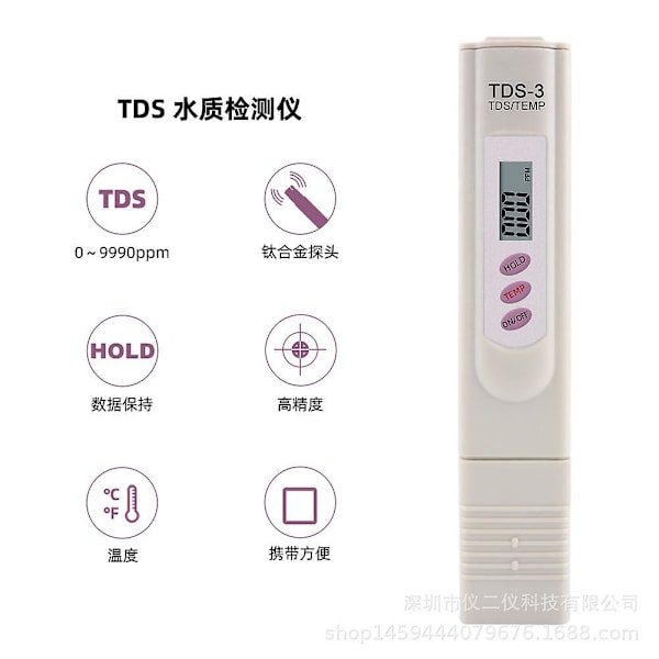 Bærbar Digital LCD Drikkevandsmåler TDS-3 Tester Vandkvalitetspen Temperaturpen