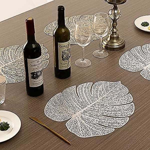 Turtle Leaf Placemats - Set om 4 | PVC, Värmebeständiga, halkfria mattor för hemmakök