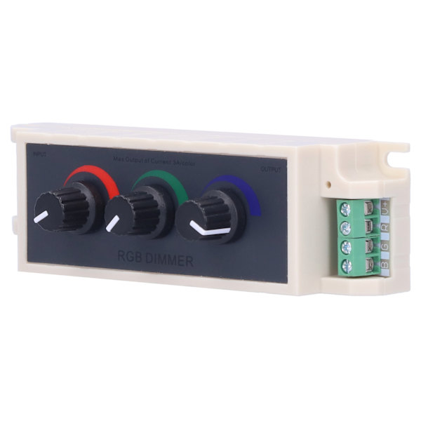 RGB-nuppidimmeri Älykäs LED-valon kirkkaussäätö 3-kanavainen ohjain DC12-24V