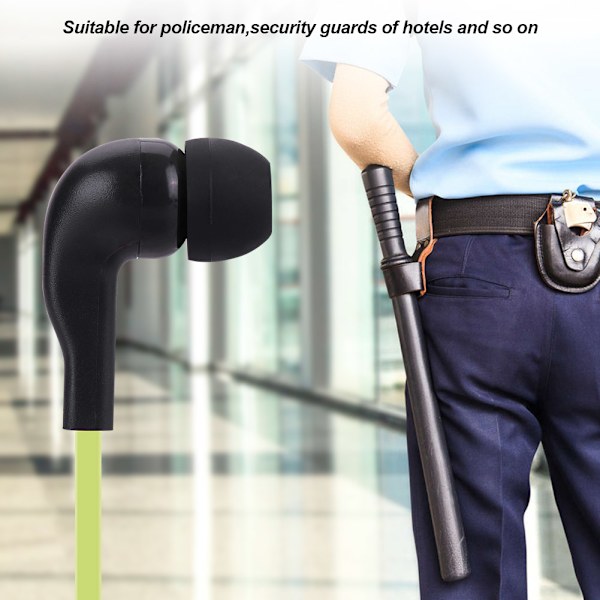 2 väriä 2-nastainen kuuloke PTT Walkie Talkie kuulokkeet litteä kaapeli kuuloke mikrofoni kuulokkeet (vihreä)