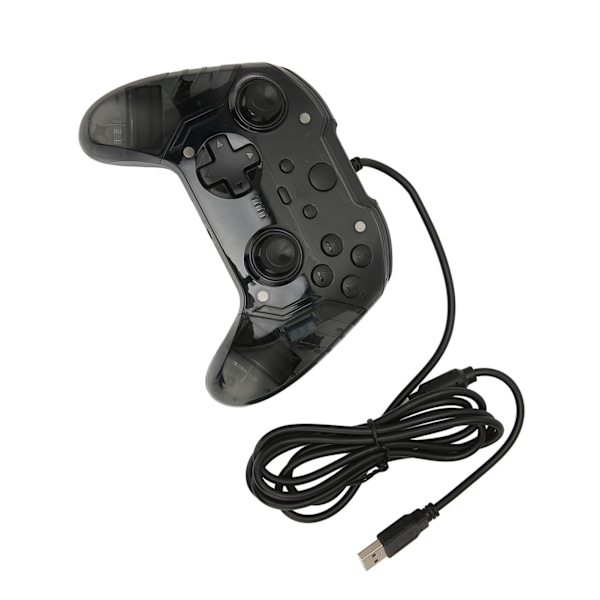Kablet spilcontroller med dobbelt vibration, RGB gennemsigtig skal gamepad joystick til Xbox PC sort