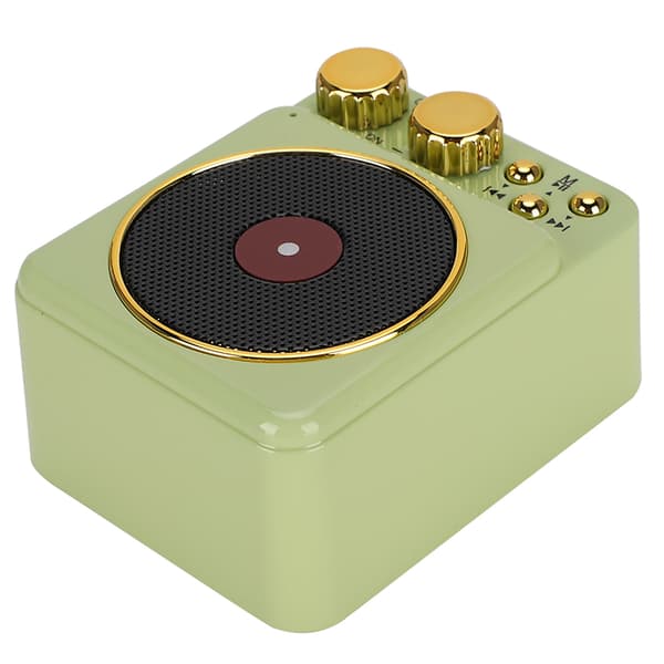 DC 3.7V Retro Bluetooth 5.0-högtalare med smart ljudröstutsändning för MP3 / TF-kortGrön
