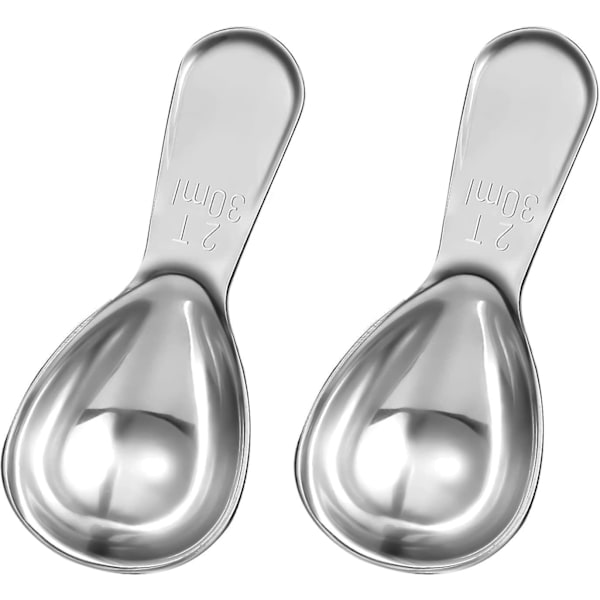 Kaffeskopa i rostfritt stål - Mät kaffe, te, socker - 2-pack, 30 ml