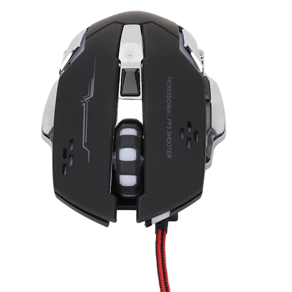 RGB kablet gamingmus med sideknapper, 1200 DPI, RGB-åndedrætslys, USB-mekanisk gamingmus
