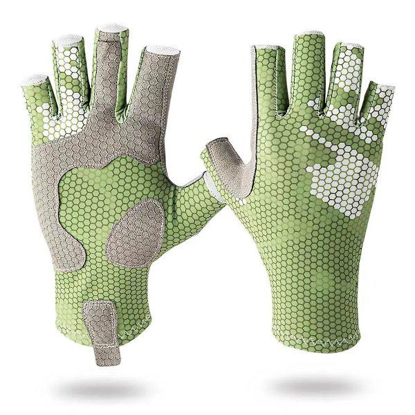 Silikone Anti-slip Camouflage Fiskehandsker - Komfortable, Åndbare med Solbeskyttelse (2 Par)
