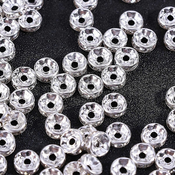 100 st DIY Distanspärlor Pläterade Distanspärlor Smyckestillverkning Distanspärlor Rhinestone Distanspärlor