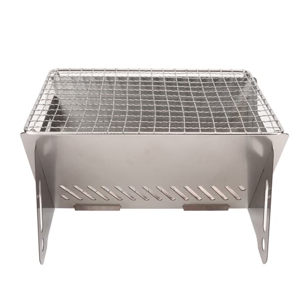 Brettsjågrill i rustfritt stål, sammenleggbar, med ventilasjonshull
