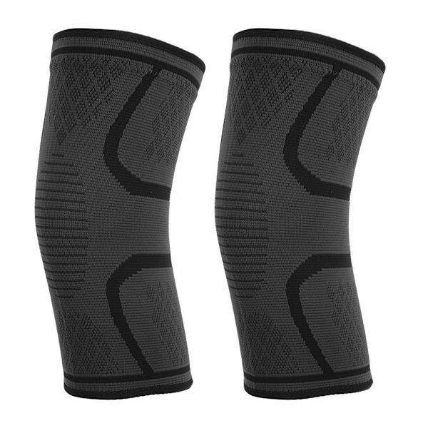 2ST Nylon Utomhussport Stickning Knäskydd sommar Anti-sladd Andas Elastiskt Knäskydd Träningsskydd(S)