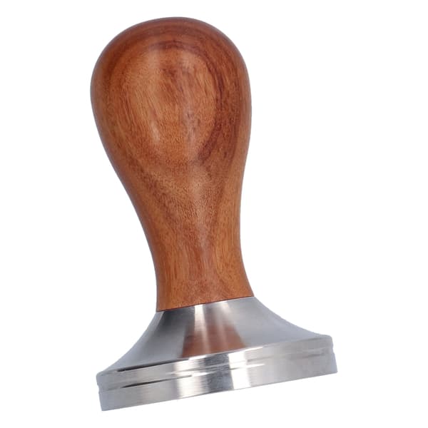 58mm Flat Base Kaffetamper Manuell Rustfritt Stål Kaffepulverpresse med Trehåndtak