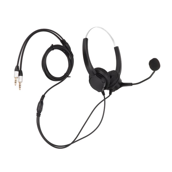 Call Center Headset Dobbelt 3,5 mm stik Hørebeskyttelse Støjreducerende mikrofon Computer Headset