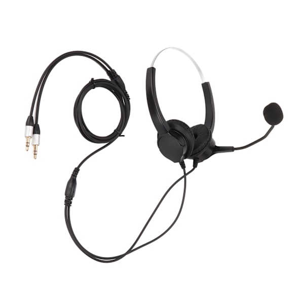 Call Center Headset med dobbel 3,5 mm plugg hørselsvern støydempende mikrofon datamaskin headset