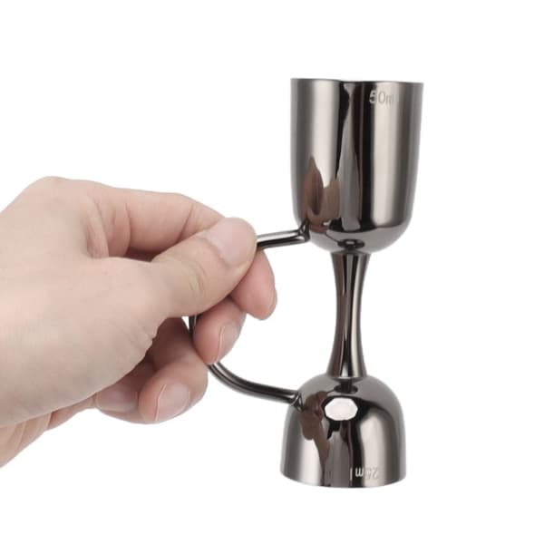 Dobbeltsidig Cocktail Bell Jigger Rustfritt Stål Dobbel End Vin Målekopp Jigger for Bar Bartender Svart Plating