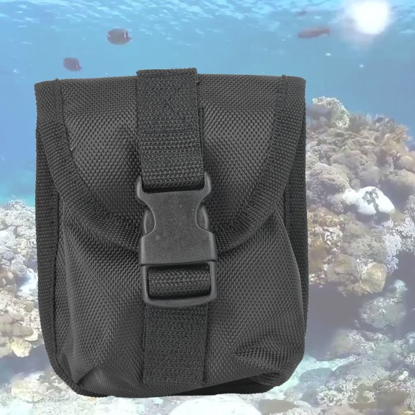 Oxford Cloth Scuba Diving Reservevekt Oppbevaringsveske Lomme med hurtigutløserspenne Svart