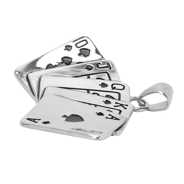 Poker Shape Kläder Dragkedja Halsband Hänge Dekoration för Assist Äldre Klä sig Silver Svart