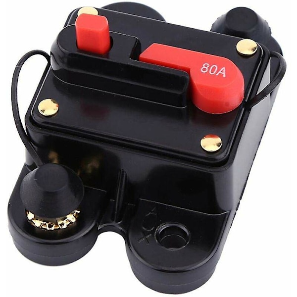 12V Strømafbryder Nulstillingssikring til Bil, Ocean, Båd, Cykel Stereo o (80A)