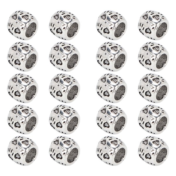 20 st DIY skäggpärlor retro silverlegering hårflätning dreadlocks pärlor tillbehör för armband hänge halsband