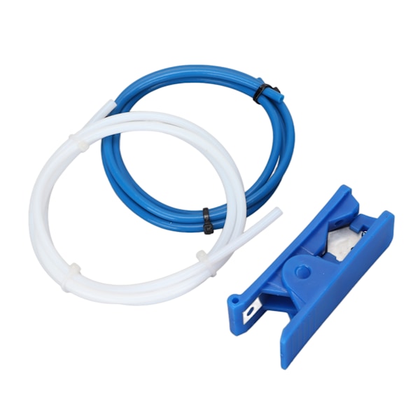 3D-printerdele-sæt 1 meter hvide blå PTFE-rør med rørskærer pneumatisk konnektor til 3D-printer-reservedel