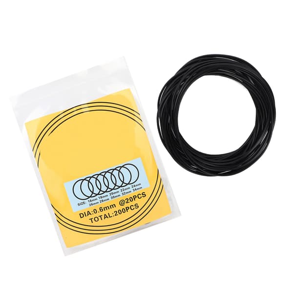 200 st O-ring Vattentät Gummitätning Klocka Baksida Tätningspackningar Reparationsverktyg (0,6 mm)