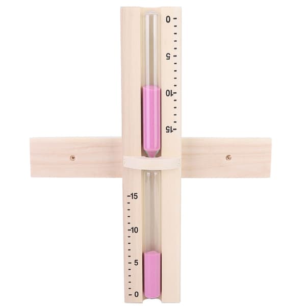 15 minutter saunarum sandur glas timer vægmonteret træ timeglas med lyserødt sand