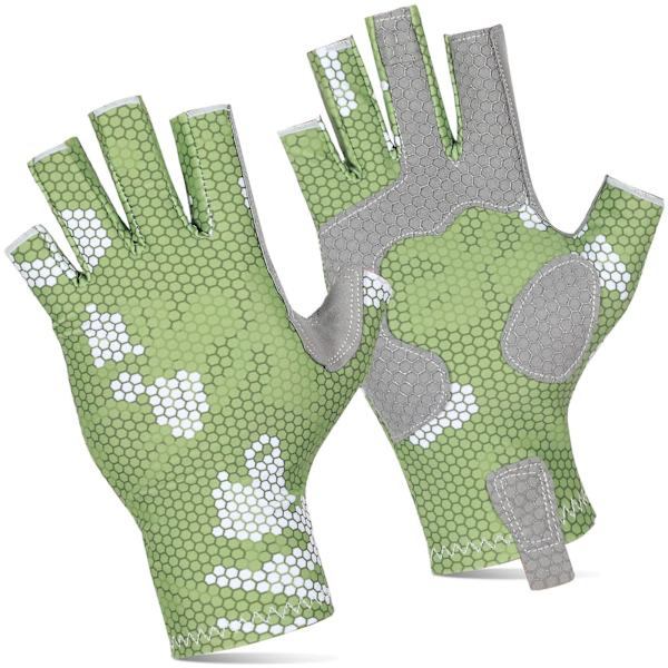 Silikone Anti-slip Camouflage Fiskehandsker - Komfortable, Åndbare med Solbeskyttelse (2 Par)