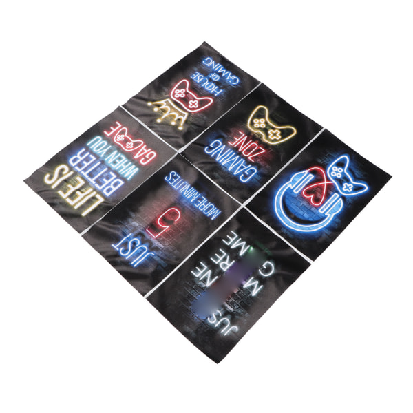 6 st Neon Gaming Posters 20x30cm Färgglada Spelrum Canvas Väggkonst Dekoration för Pojkars Rum