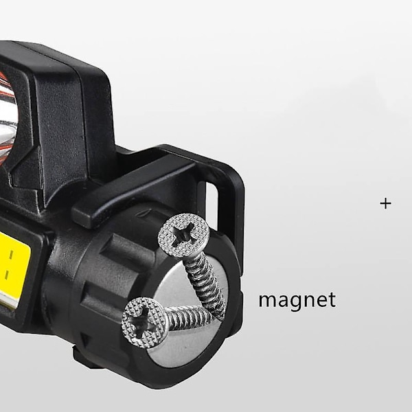 Ultralet Genopladelig LED Pandelampe med Magnetisk Adsorption - Ideel til Udendørs Camping, Løb, Cykling og Fiskeri