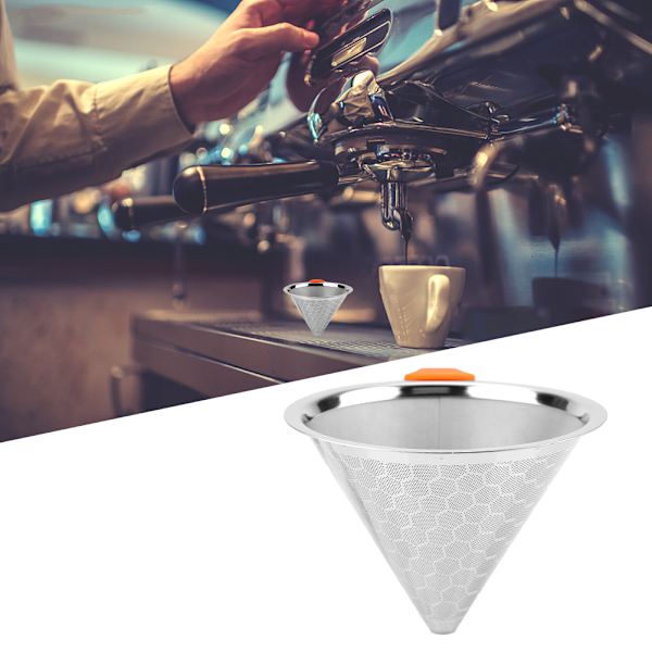 Amerikansk kaffefilter i rustfrit stål, tekaffedrypper, kaffesi, tragt