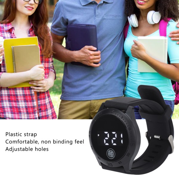HZ2030 LED digital klokke Koreansk stil Vanntett Touch Stilig armbåndsur for menn kvinner studenter svart
