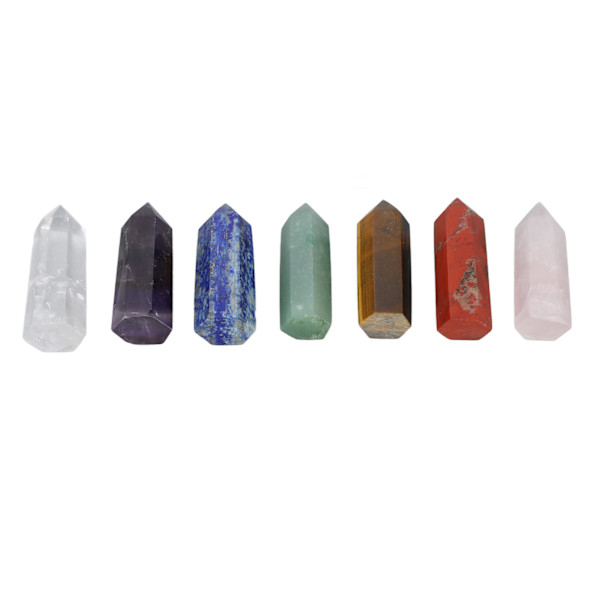 7 st Healing Wand Set Bärbar Meditationsterapi Chakra Balanserande Energi Sten Heminredning Present