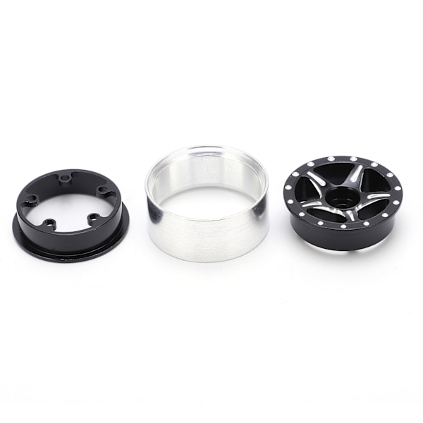 4 stk. RC aluminiumslegering Beadlock hjulnav til Axial SCX24 90081 1/24 RC bilopgraderingsdele sort
