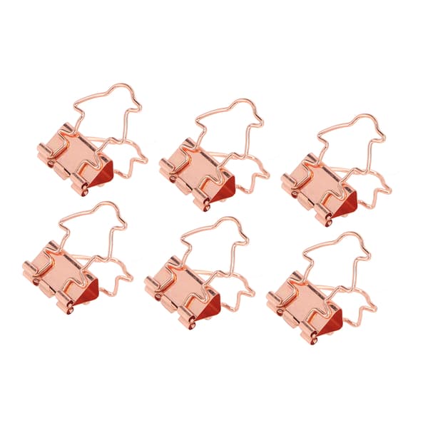 100 stk. bindeklemmer, hule pingvinformede, robuste metal små bindeklemmer til kontordokumenter, regnskab, rosaguld