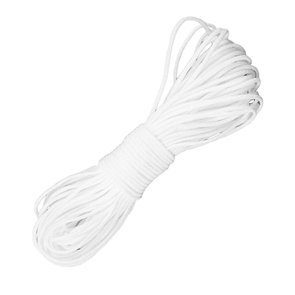 3 ruller elastisk snor, taljebånd, hvidt kantebånd, syning, kjoleskæring, 2,5 mm