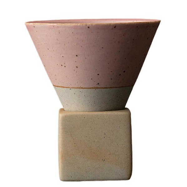 Retro Keramisk Kaffekopp Grov Keramikk Tekopp, Rosa