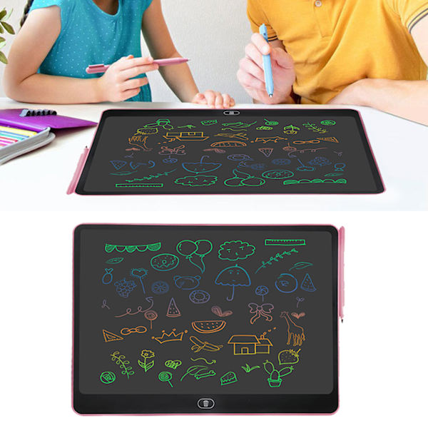 16 tuuman elektroninen LCD-kirjoitustaulu, värikäs piirustus Doodle -taulu, tabletti ulkoilmatkalle, vaaleanpunainen