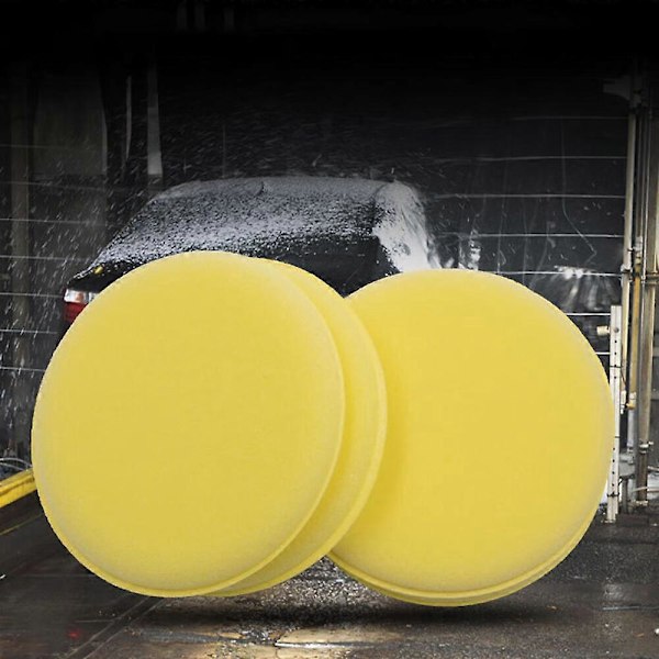 Pakke med 8 Skum Bil Applikator Pads - Gul - 10cm