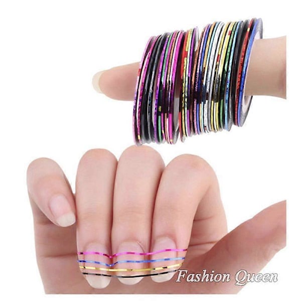 10 st 3D Nagel Strass Tejp Nagelkonst Verktyg Nageldekoration Metallisk Färg Självhäftande DIY Nageltillbehör 30 st