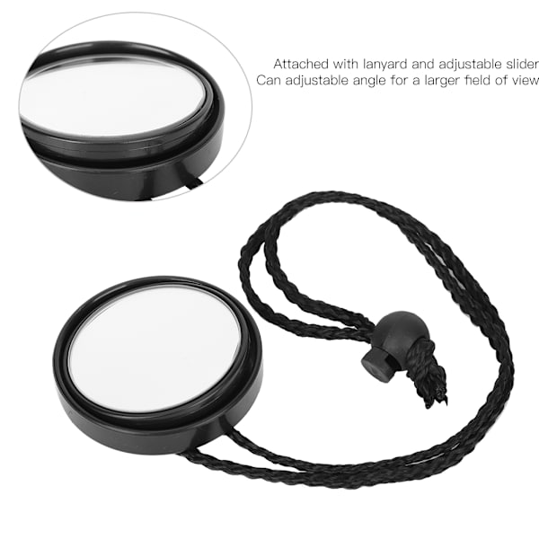 HSJ-928 Scuba Diving 360 Graders Justerbar Bakspejl med Lanyard Side Hængende Hule Vandsport Sikkerhedsudstyr TilbehørSort