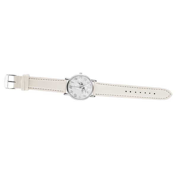 Moderigtigt PU læderrem Quartz ur Kvinder Dame Analog Armbåndsure Hvid