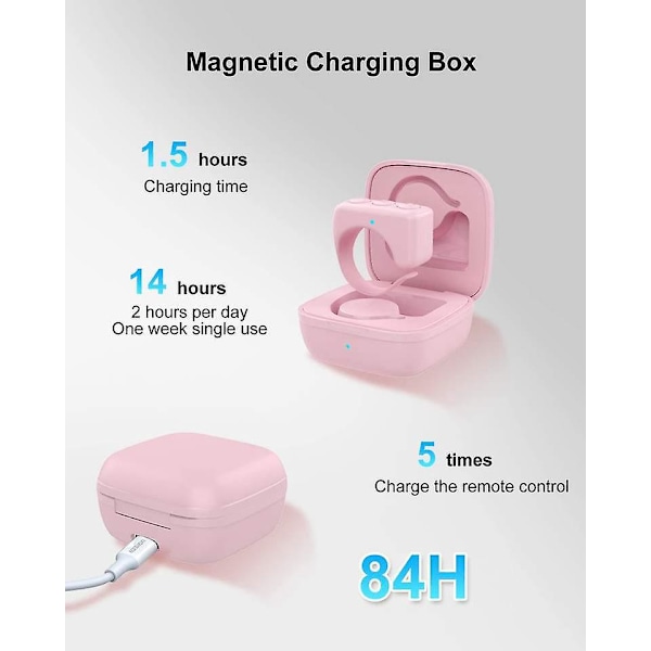 Bluetooth-kamerafjernkontroll for videoopptak, rosa rullefinger for iPhone iPad iOS Android, todelt sett