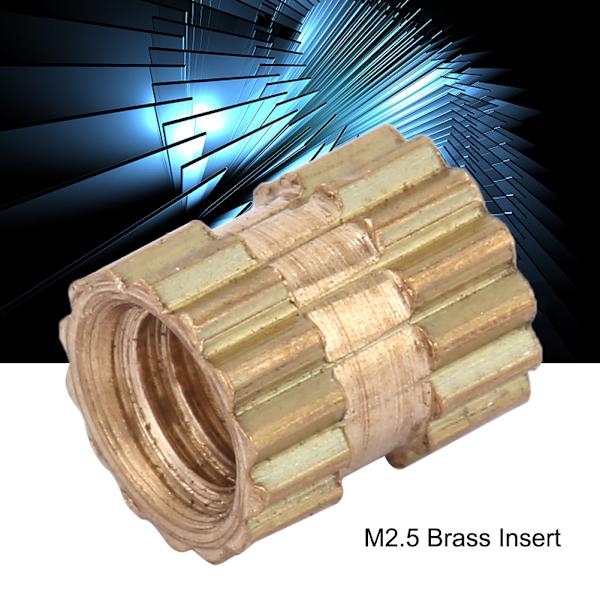 M2.5 messinkisylinteri pyälletty pyöreä valettu upotettuihin muttereihin (M2.5*3*3.5; 100kpl)