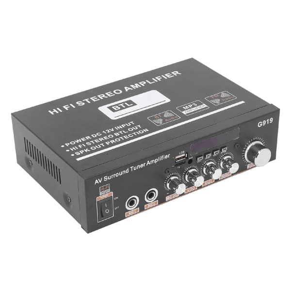 Bluetooth effektforstærker HiFi stereolyd digital hjemme Bluetooth-forstærker til bil hjemmebar fest US-stik 110-240V
