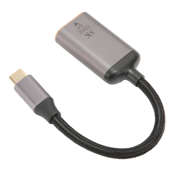 USB C til DisplayPort-adapter Aluminiumslegering USB C hann til DP hunn 8K 30Hz 4K 144Hz HDR USB C til DP-konverter